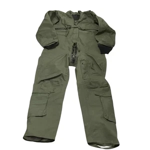 Vintage Canvas Flight Suit Coveralls Military Green Jumpsuit Top Gun Cosplay - Picture 1 of 13