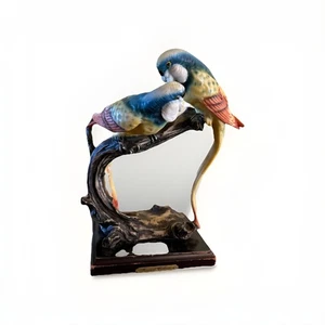 Fineart Collection Sittiche Papageien auf Ast Skulptur Figur - Bild 1 von 9