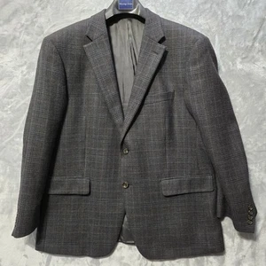Blazer Lauren Ralph Lauren 44S lana grigio quadri tuta giacca cappotto spalline - Foto 1 di 8