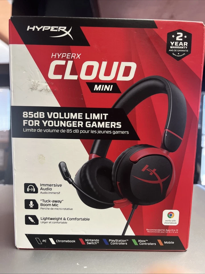 HyperX 7G8F4AA CLOUD MINI Black And Red Gaming Headphones - Image 1 of 1