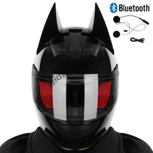 DOT Bluetooth Motorcycle Helmet Full Face Scooter Cat Ear Motorcross Helmet - Bild 1 von 32