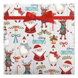 Santa and Friends Weihnachten gerolltes Geschenkpapier - Premium Jumbo 23 Zoll x 3... - Bild 1 von 5