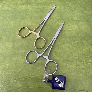 Fly Fishing Tool Set - Hemostat Tweezers Quality Retractable Lanyard - Picture 1 of 9