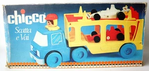 VINTAGE 1980 CHICCO SUPER TRUCK FORMULA 1 CARS SCATTA E VAI UNIMAX HONG KONG NEW - Picture 1 of 9