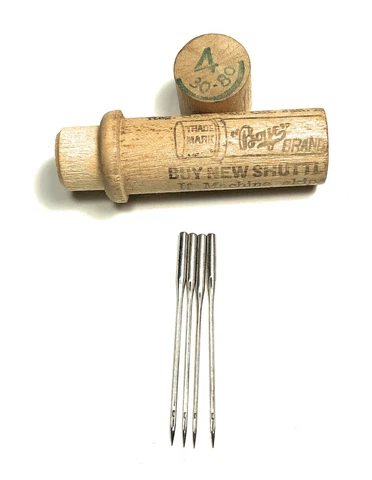 Antique Boye Sewing Machine Needles Wooden Tube No. 4 30-80 Cover