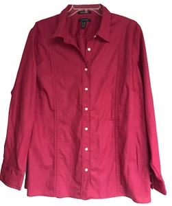 LANDS END Women's 22W Button Up Wrinkle Free Broadcloth Blouse Pink Long Sleeve - Picture 1 of 8