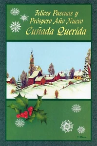 Spanish FELICES PASCUAS Y ANO NUEVO Card PARA CUNADA — Magic Moments + Envelope - Picture 1 of 4