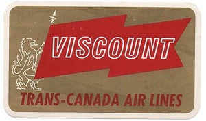 Etiqueta de equipaje antiguo de Viscount Trans Canada Air Lines - Imagen 1 de 1