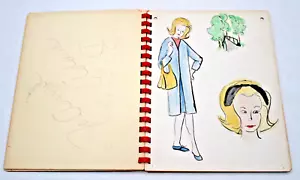 MCM 1950er Jahre Upstate CNY Central NY Joanne Adams ""Modedesigns"" Student 6 Stck. Kunst - Bild 1 von 9