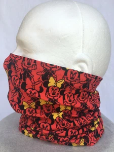 Kids Cotton Face shield Neck Gaiter Face Mask Buff covering Mickey Mouse Red - Picture 1 of 5
