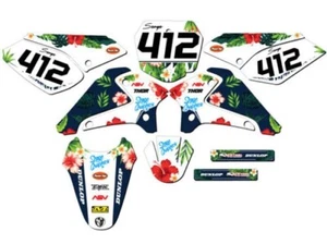 2001-2007 DRZ 125 TROPIC White Senge Graphics Kit Compatible with Suzuki - Picture 1 of 10