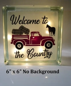 Welcome to the Country old truck horse decal sticker for DIY 8" glass block tile - Picture 1 of 1
