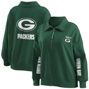 Pullover verde media cremallera Green Bay Packers WEAR by Erin Andrews para mujer talla L - Imagen 1 de 1