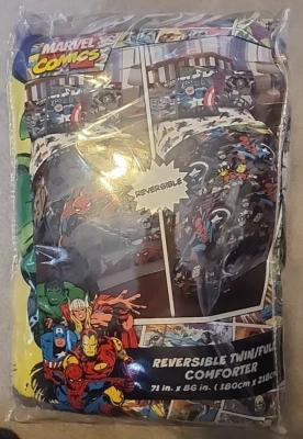 Marvel Comics Edredón Reversible Doble/Completo 71” X 86” Nuevo en Paquete Foto 1 de 4