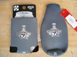 2 TAMPA BAY LIGHTNING BEER KOOZIES. 1 Bottle. 1 Can. 2021 Stanley Cup Champ LOGO - Picture 1 of 2