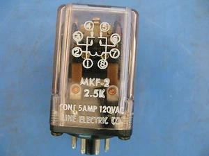 ***3 PCS*** LINE ELECTRIC CO. RELAY MFK-2, NEW OLD STOCK, 5AMP, 120VAC - Picture 1 of 6
