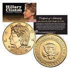 HILLARY CLINTON for President 2016 Coin 24KT Gold Plated Campaign Vote Democrat