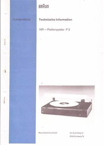 Braun Service Manual für Atelier P 2  Copy - Bild 1 von 1