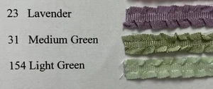 Double Ruffle Edge Ribbon. 3/8 " Rayon Vintage from France. by the yard - Picture 1 of 7