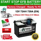 MIDAC IT3 EFB 12V 72Ah 720CCA START STOP Car Battery CITRON/PEUGEOT 7905525307