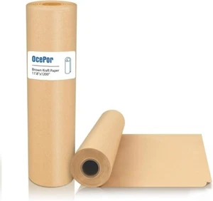 Brown Kraft Paper Roll 17.8" x1200" (100') Crafts Gift Wrapping Packing Shipping - Picture 1 of 6