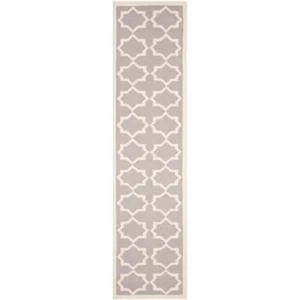 Safavieh Dhurries 2'-6" x 10'-0" Wool Hand Woven Flat Weave Rug in Gray / Ivory - Picture 1 of 7