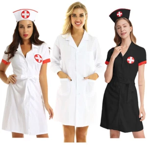 Women's Sexy Lab Coat Outwear Scientist Medical Surgeon Cosplay Costume Uniform - Foto 1 di 52