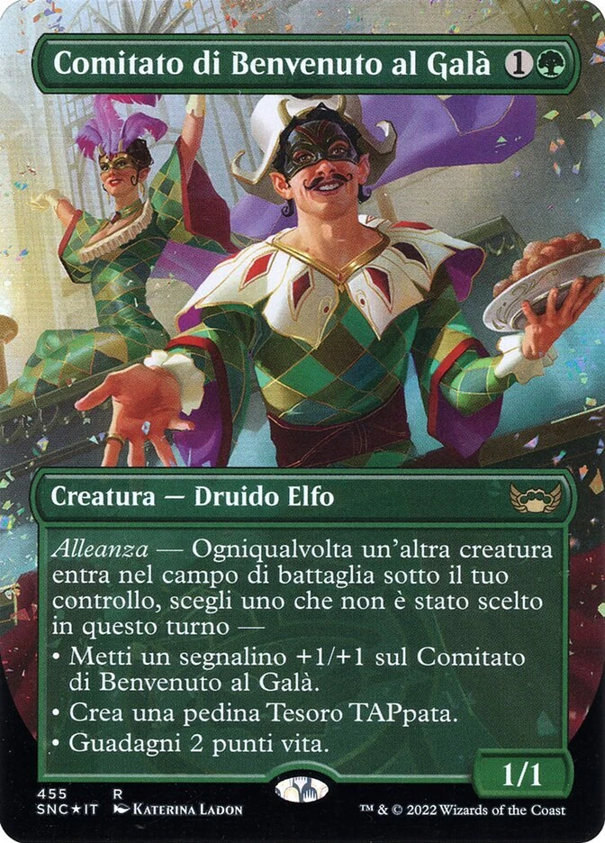 BORDERLESS FOIL Gala Greeters | Italian Box Topper Streets of New Capenna MTG - Image 1 of 1