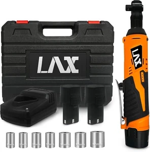 Cordless Electric Ratchet Wrench Set, 3/8" 12V Power Ratchet Tool Kit,400 RPM, - Picture 1 of 7