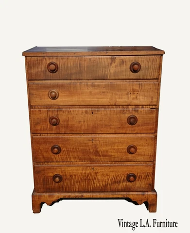 19th Century Quarter Sawn Oak Highboy Dresser Storage Top Chest French Country Cover