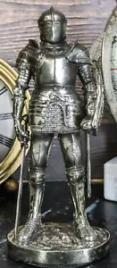 Medieval Suit Of Armor Statue 7"H Swordsman Brave Lionheart Knight Figurine - Picture 1 of 9