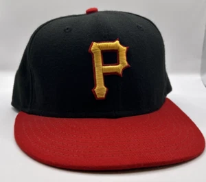 Pittsburgh Pirates Hat Sz 7 1/4 New Era 59Fifty Red Brim USA Made - Picture 1 of 7