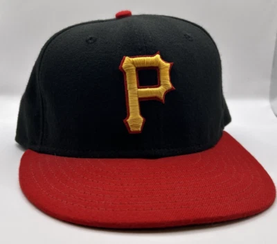 Pittsburgh Pirates Hat Sz 7 1/4 New Era 59Fifty Red Brim USA Made - Image 1 of 4