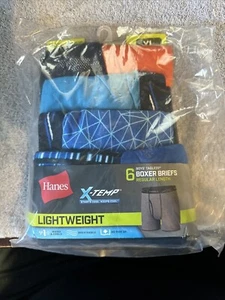 Hanes Underwear Boys Boxer Briefs Lightweight 6 Pairs X-Temp Size XL 18-20 - Picture 1 of 2