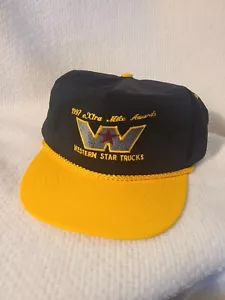 Western Star Trucks 1997 Extra Mile Awards Black &Yellow Rope Snapback Cap New - Picture 1 of 7