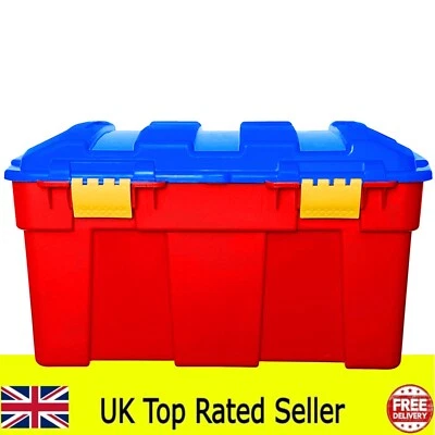 high grade 40lt plastic kids toy storage box with clip-on lid - Image 1 of 4