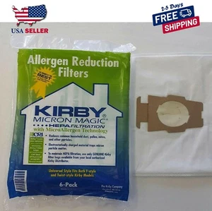 For KIRBY VACUUM BAGS 6 Sentria UNIVERSAL F Style MICRON MAGIC Hepa White Cloth - Picture 1 of 3