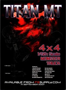 TITAN MT RC Monster Truck Print Ad Ephemera Wall Art Decor 1/18th & 1/5th Scale - Picture 1 of 1