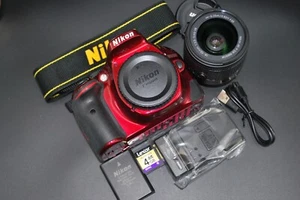 Nikon D5200 24.1MP Digital DSLR Camera Red (w/AF-P 18-55mm Lens) Free Shipping - Picture 1 of 15