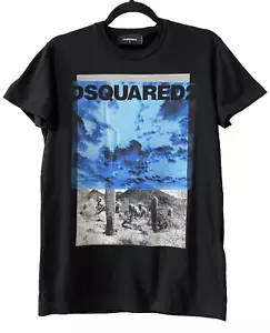 DSQUARED2 MENS LOGO PRINT T-SHIRT JERSEY SHORT SLEEVE COTTON BLACK UNISEX SIZE S - Picture 1 of 21