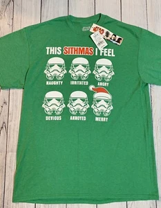 Star Wars T Shirt Men's Size L Large Christmas Green Stormtrooper NWT - Picture 1 of 9