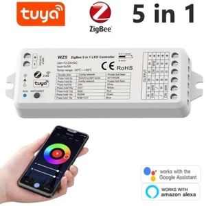 Tuya Controller per LED 5in1 Smart Zigbee ed RF per Strisce RGB, RGBW, CCT WW+CW - Imagen 1 de 8