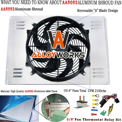 Aluminum Radiator Shroud Fan For 1970-1974 1972 Dodge Charger Challenger Coronet - Image 1 of 4