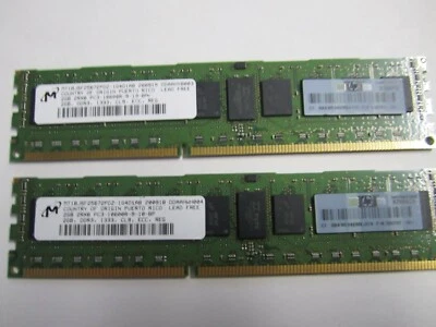 2 pcs "M" 2GB 2Rx8 PC3-10600R-9-10-BP MEMORY MODULES - Image 1 of 2