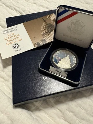 1994 S US Capitol Bicentennial Proof Commemorative 90% Silver Dollar OGP - Image 1 of 4