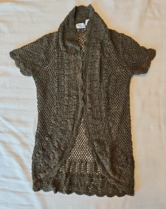 Allison Brittany Größe L Häkelpullover Kurzarm dunkelgrün - Bild 1 von 11