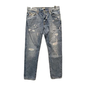 Pantalones de mezclilla Todd Snyder con ribete para hombre 33 ajustes 33x30 calce ajustado botón mosca pierna recta - Imagen 1 de 20