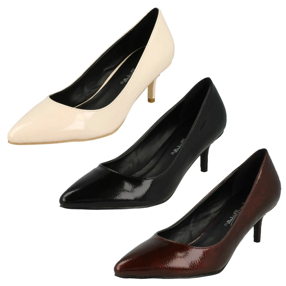 Ladies Anne Michelle Patent Kitten Heel Court Shoes - Image 1 of 1