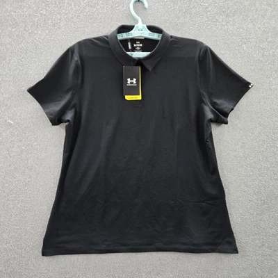Under Armour Women Polo XL Black Logo Embroidery Golf Short Sleeve NWT - Image 1 of 4