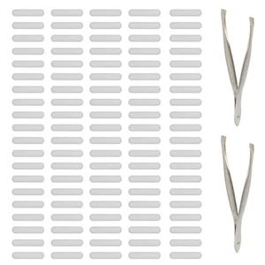 100 Pcs 0.87"x0.2" Phone Dustproof Net Sticker Speaker Cover with Tweezer Silver - Zdjęcie 1 z 7